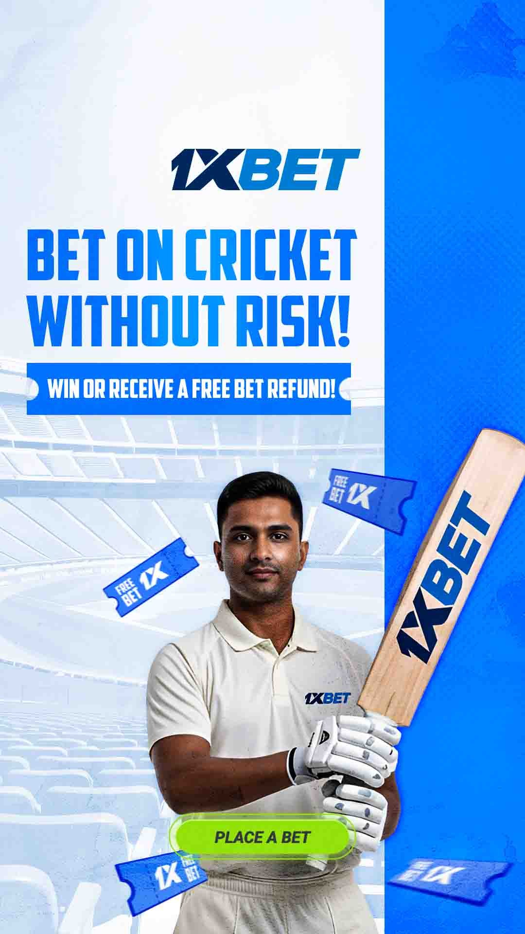 1xBet IPL betting — live in-play cricket markets updated every ball